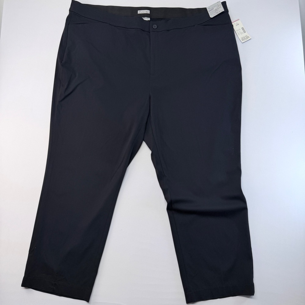 Catherines The Universal Pant Black Plus Size 34W Stretch Straight Leg NWT
